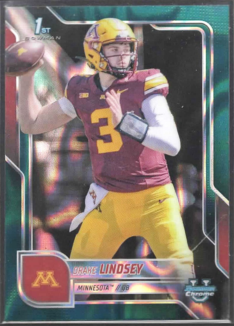 2025 Bowman University Chrome #96 Drake Lindsey Green Lava Refractor