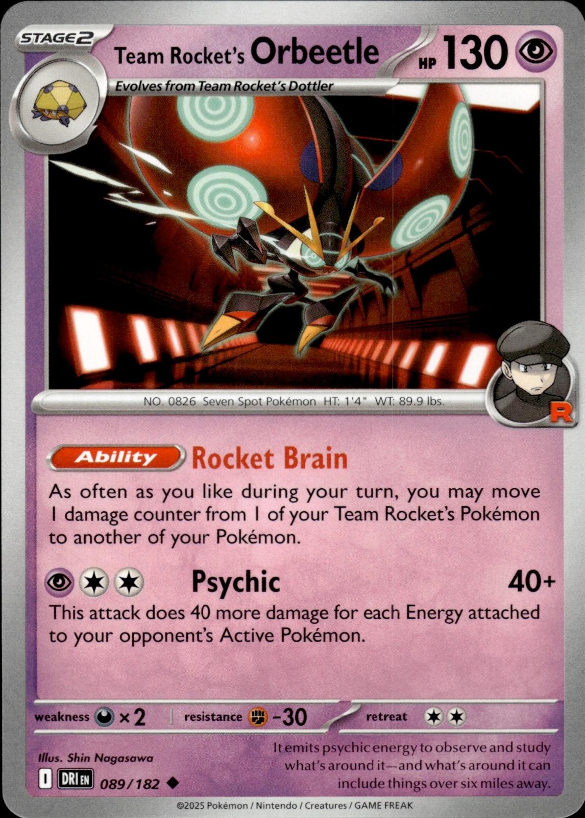 Team Rocket's Orbeetle SV10: Destined Rivals #089/182 Uncommon