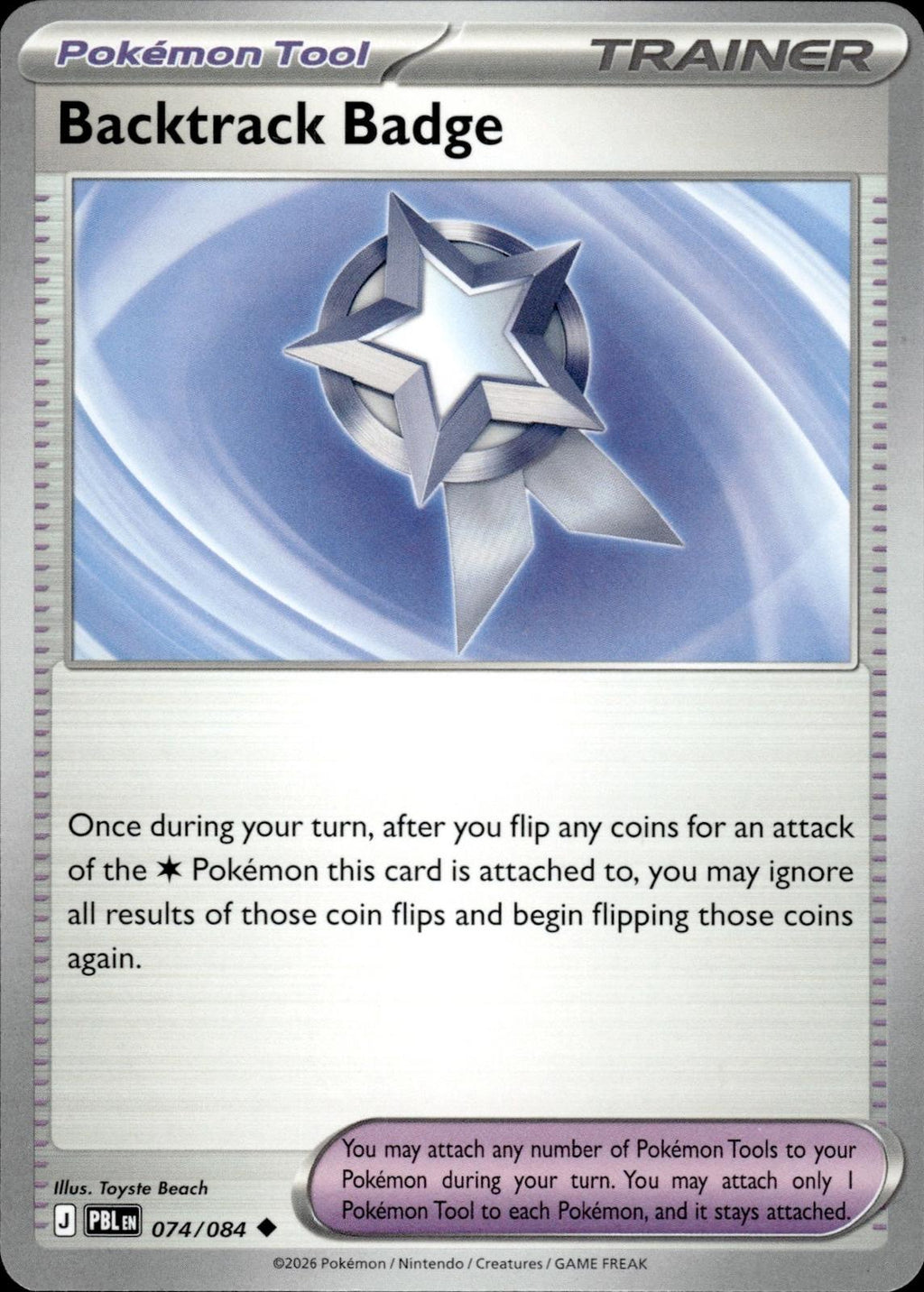 Backtrack Badge ME05: Pitch Black #074/084 Uncommon, Reverse Holo