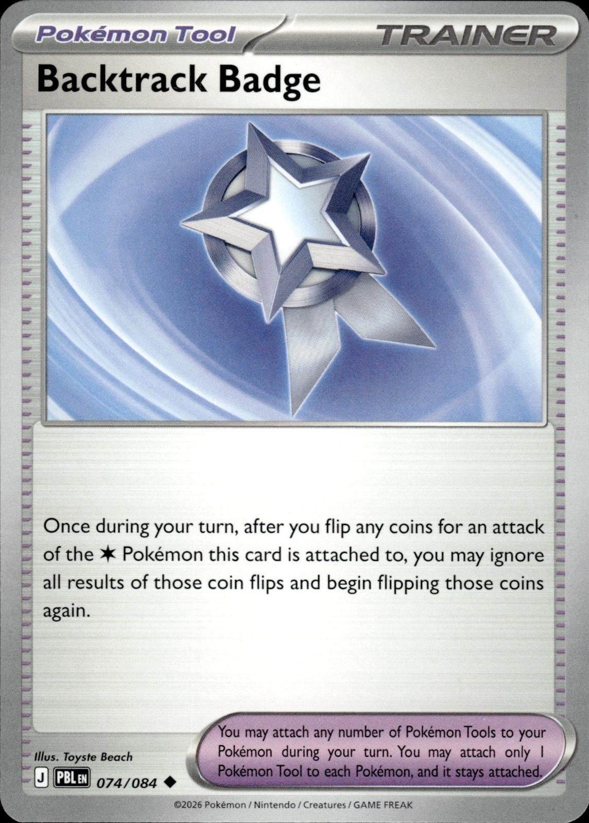 Backtrack Badge ME05: Pitch Black #074/084 Uncommon, Reverse Holo