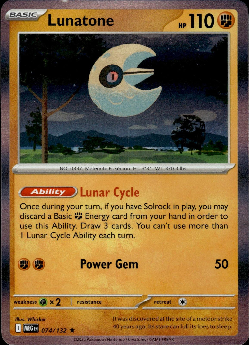 Lunatone ME01: Mega Evolution #074/132 Rare, Holo