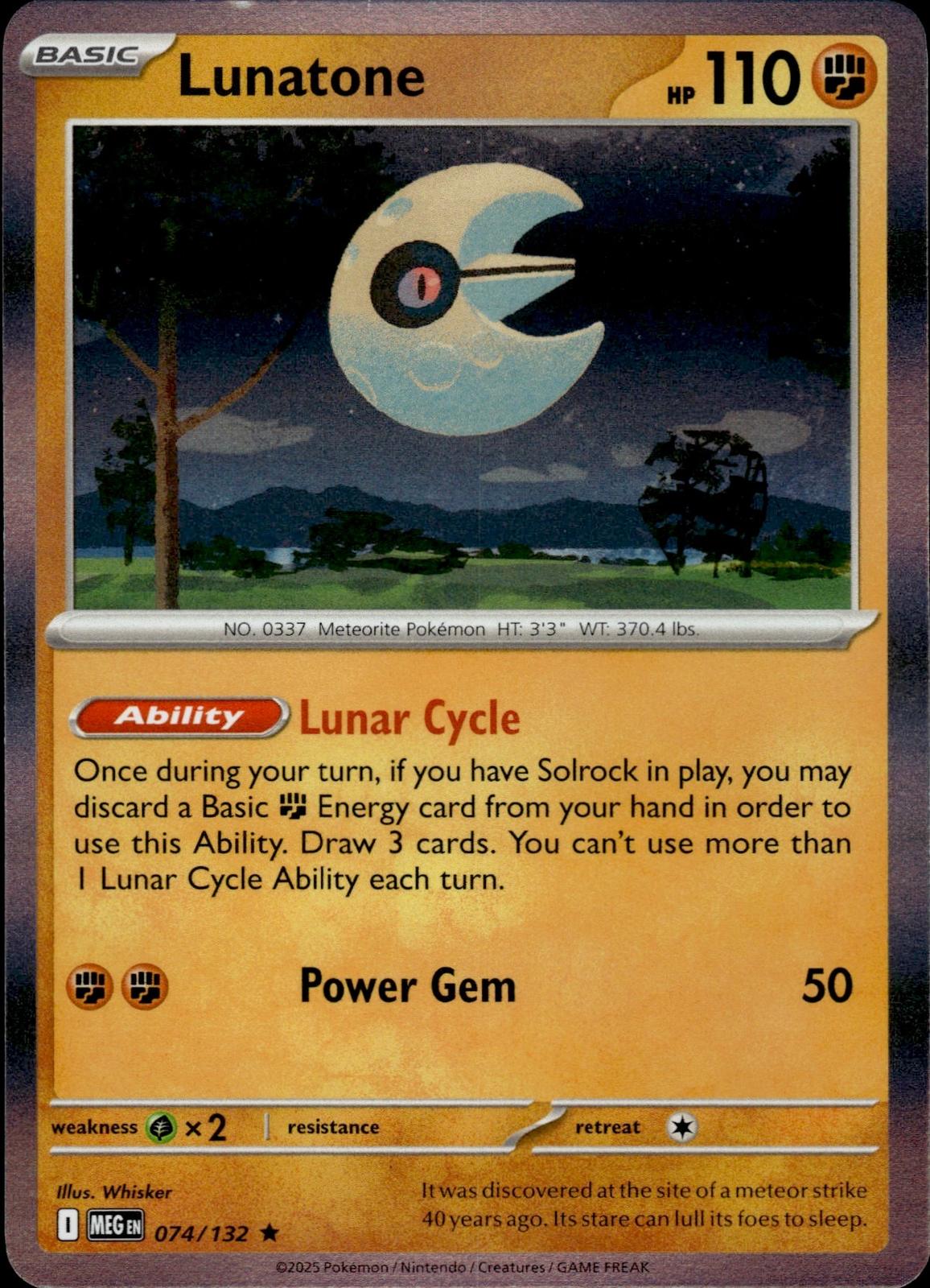 Lunatone ME01: Mega Evolution #074/132 Rare, Holo