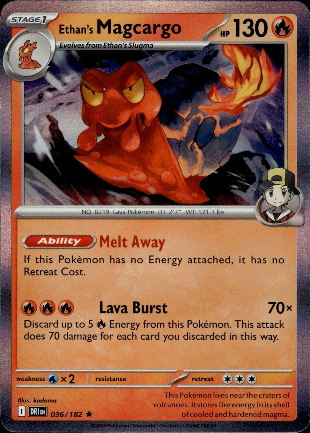 Ethan's Magcargo SV10: Destined Rivals #036/182 Rare, Holo