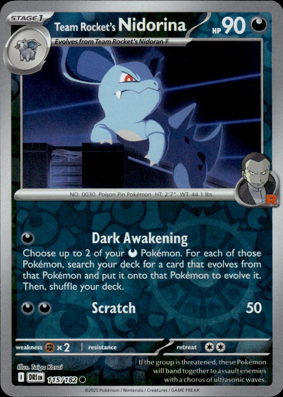 Team Rocket's Nidorina SV10: Destined Rivals #115/182 Common, Reverse Holo