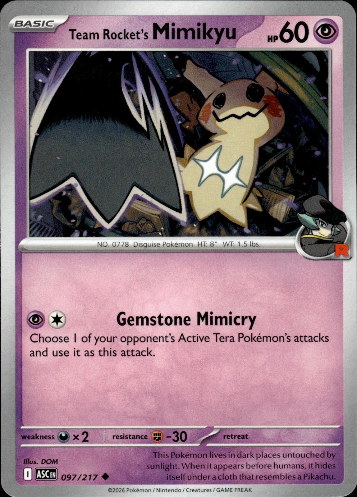 Team Rocket's Mimikyu ME: Ascended Heroes #097/217 Uncommon