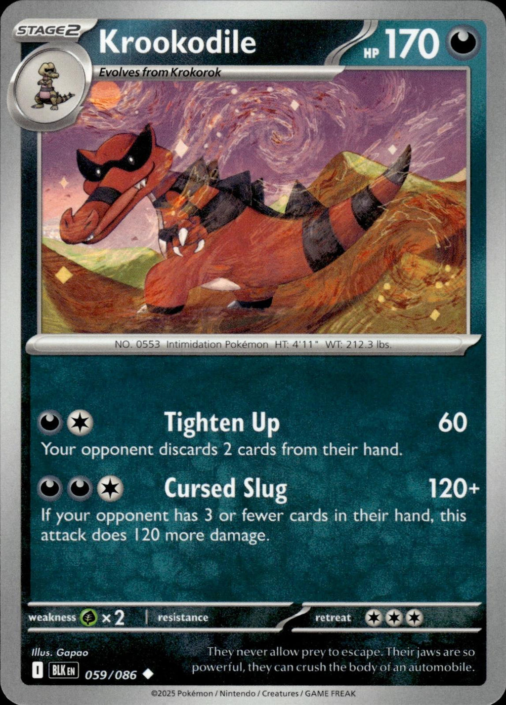 Krookodile SV: Black Bolt #059/086 Uncommon