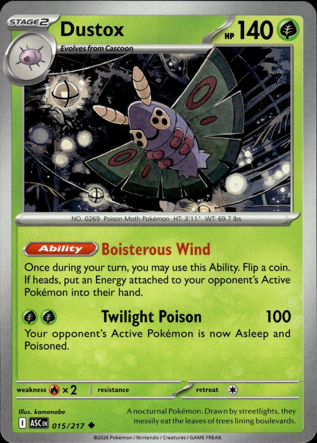Dustox ME: Ascended Heroes #015/217 Uncommon