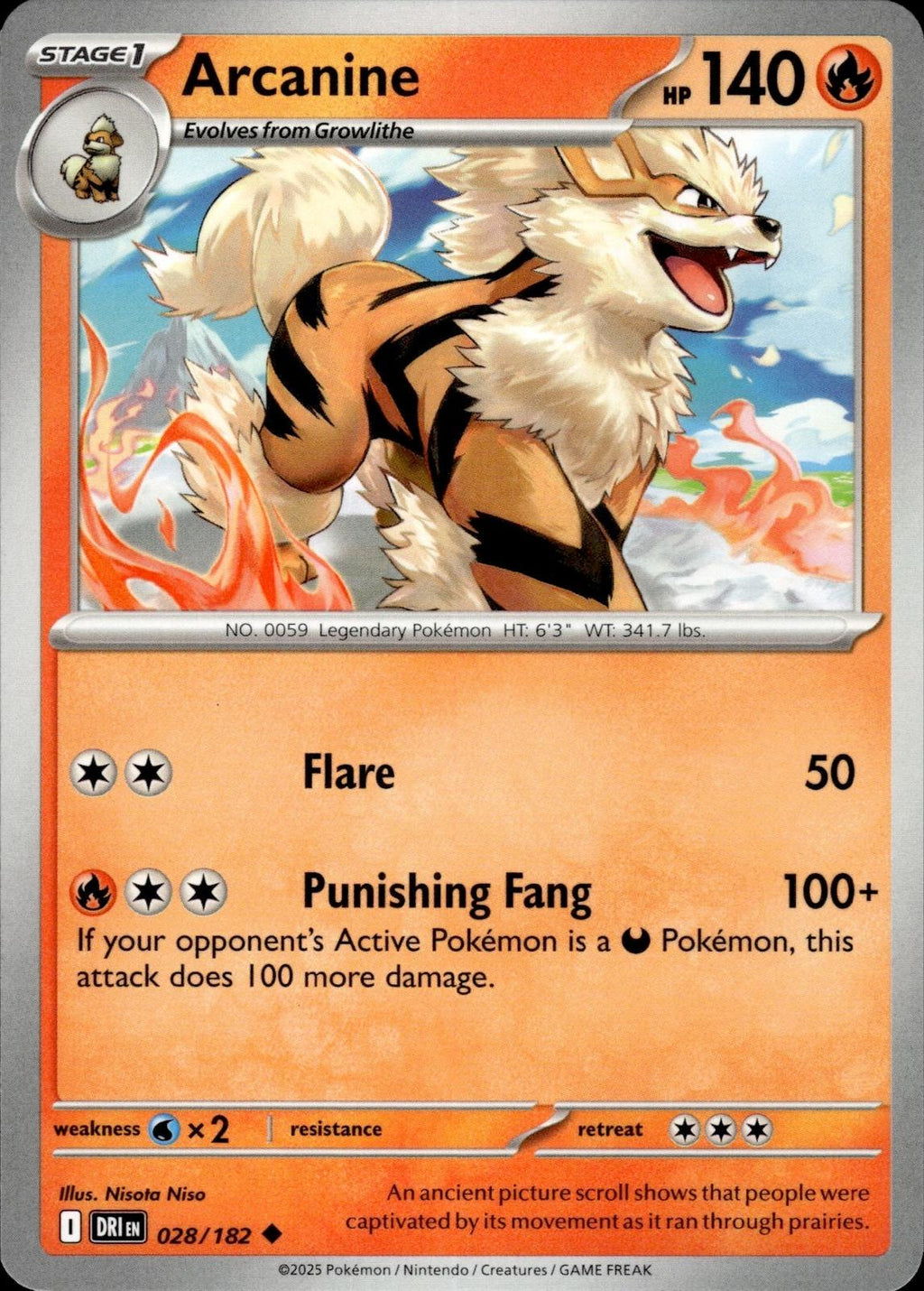 Arcanine SV10: Destined Rivals #028/182 Uncommon