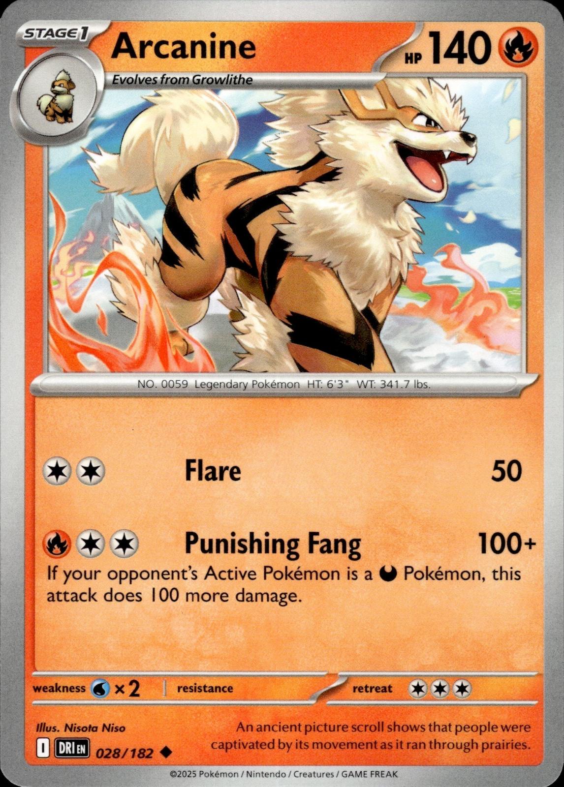 Arcanine SV10: Destined Rivals #028/182 Uncommon