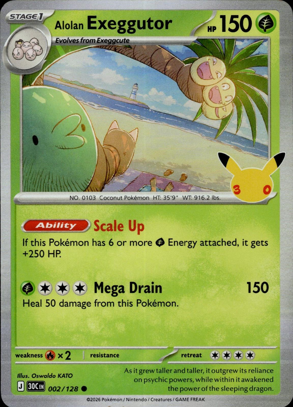 Alolan Exeggutor ME: 30th Celebration #002/128 Common, Holo