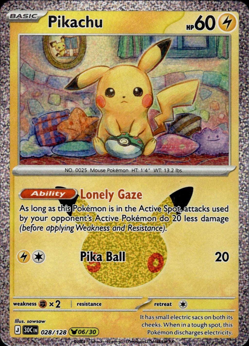 Pikachu ME: 30th Celebration #028/128 Holo