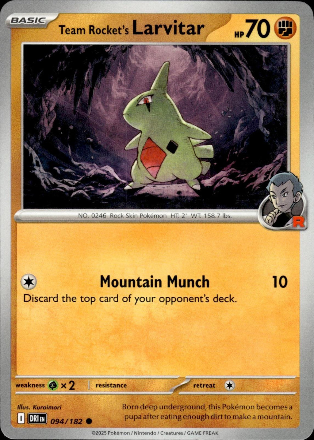 Team Rocket's Larvitar SV10: Destined Rivals #094/182 Common