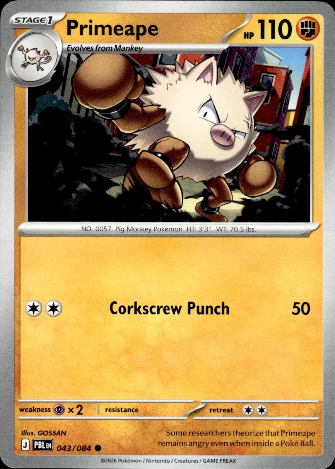 Primeape ME05: Pitch Black #043/084 Common