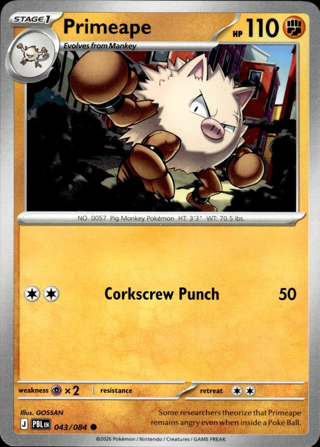 Primeape ME05: Pitch Black #043/084 Common