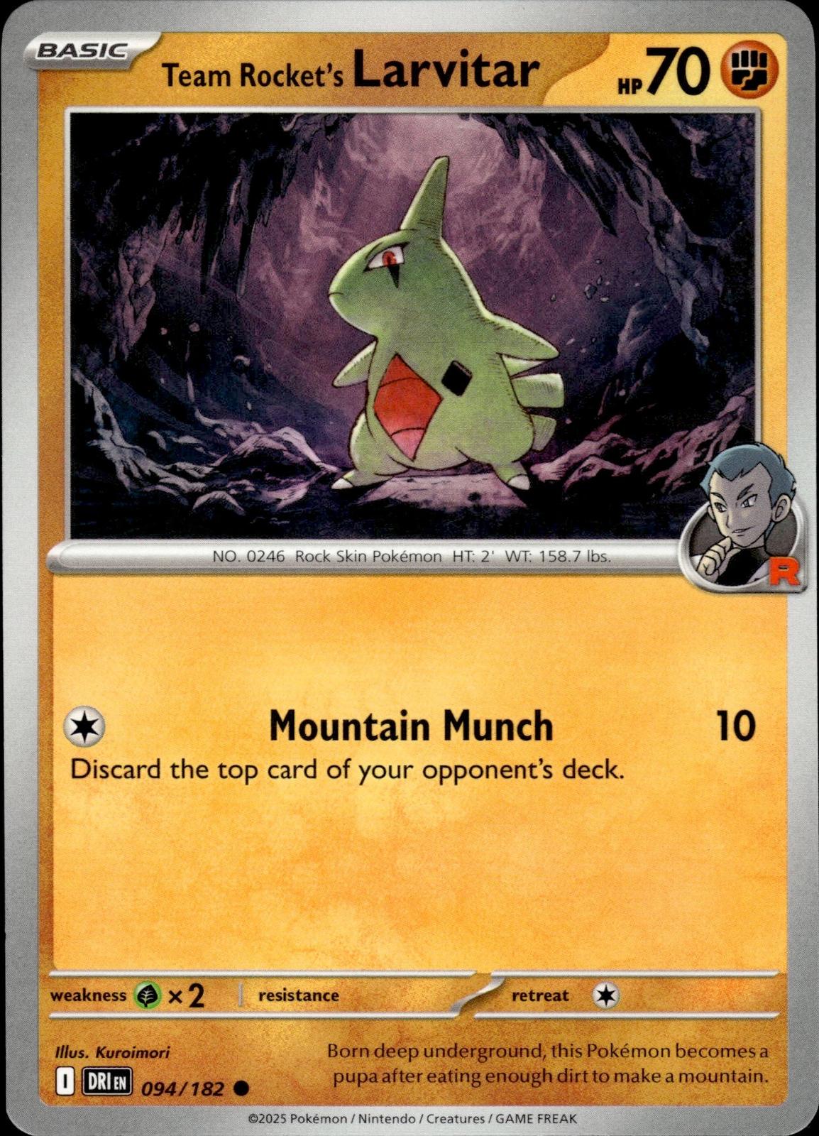 Team Rocket's Larvitar SV10: Destined Rivals #094/182 Common