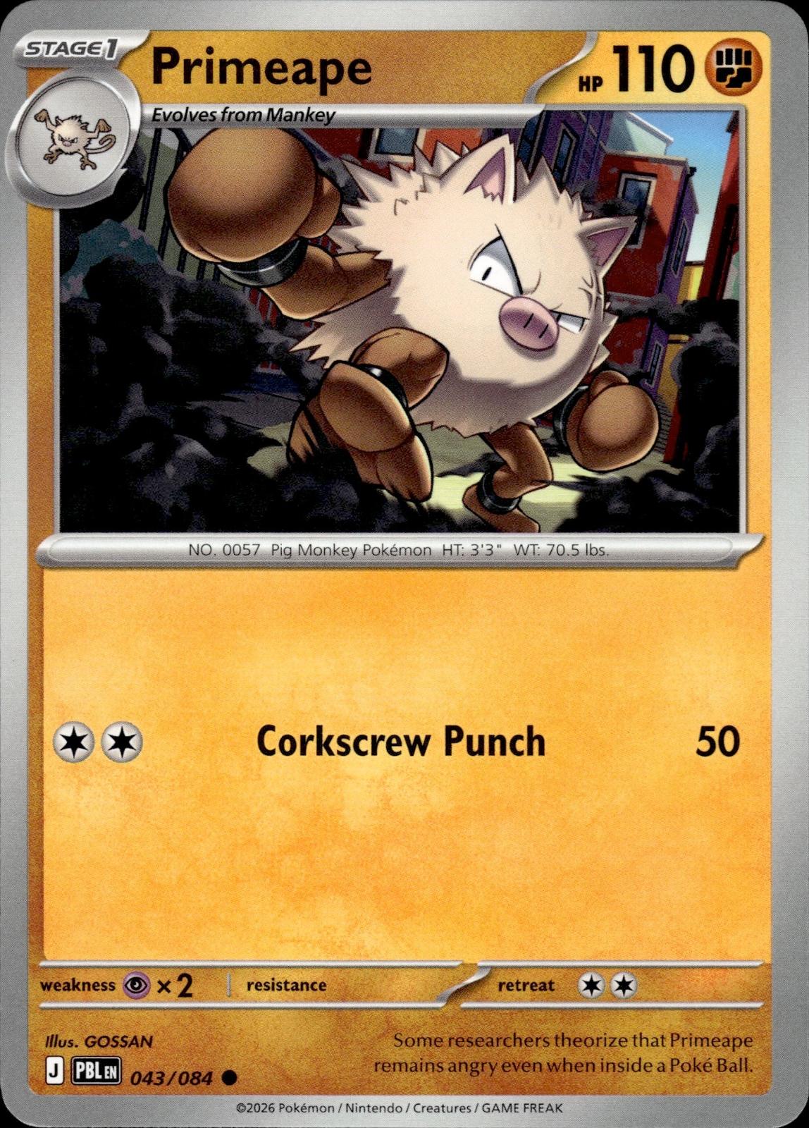 Primeape ME05: Pitch Black #043/084 Common