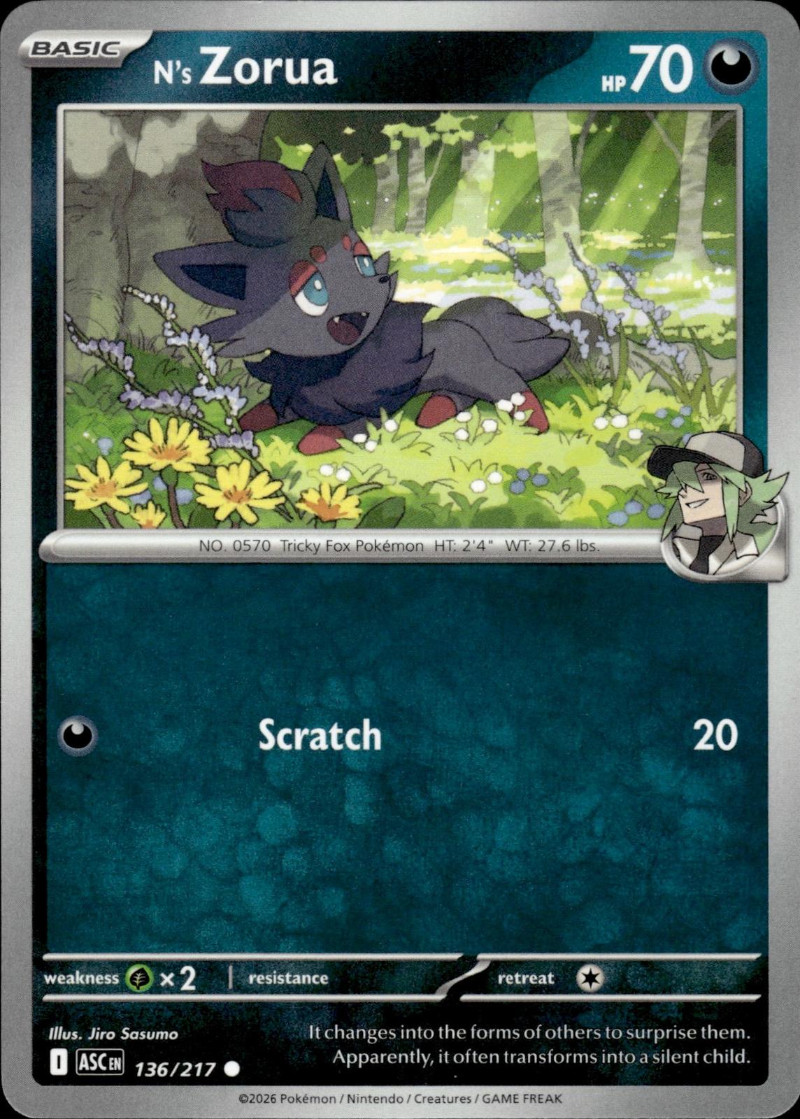 N's Zorua ME: Ascended Heroes #136/217 Common