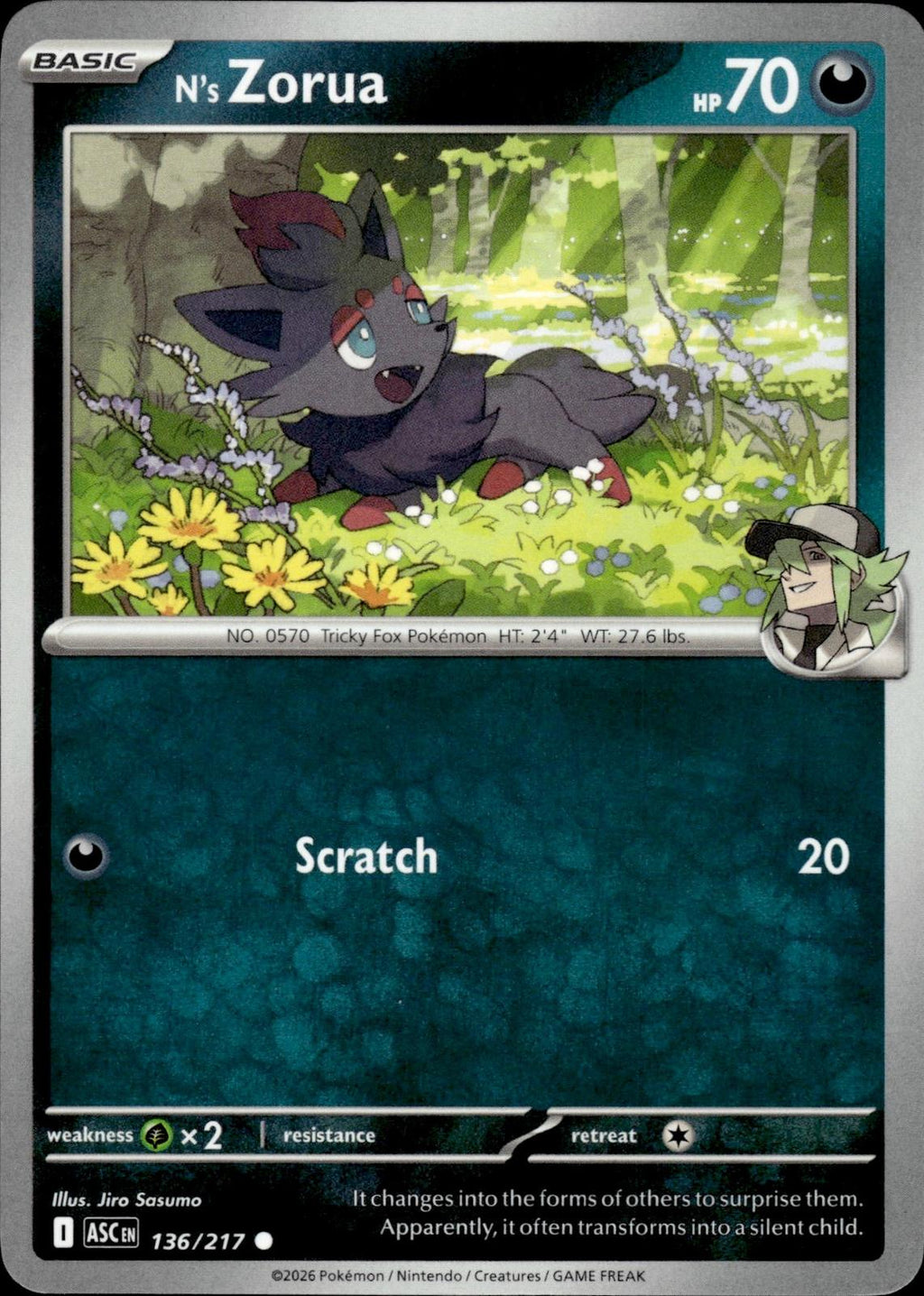 N's Zorua ME: Ascended Heroes #136/217 Common