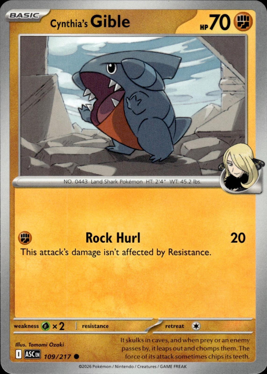 Cynthia's Gible ME: Ascended Heroes #109/217 Common