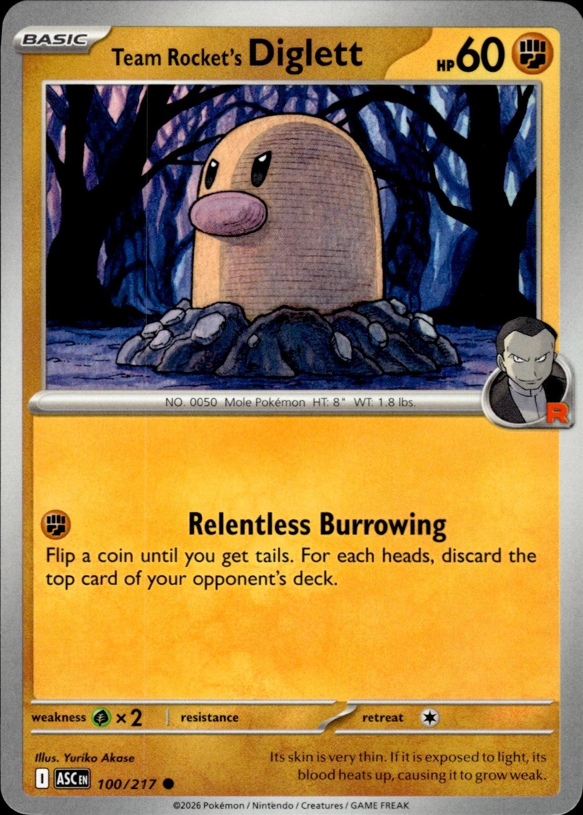 Team Rocket's Diglett ME: Ascended Heroes #100/217 Common