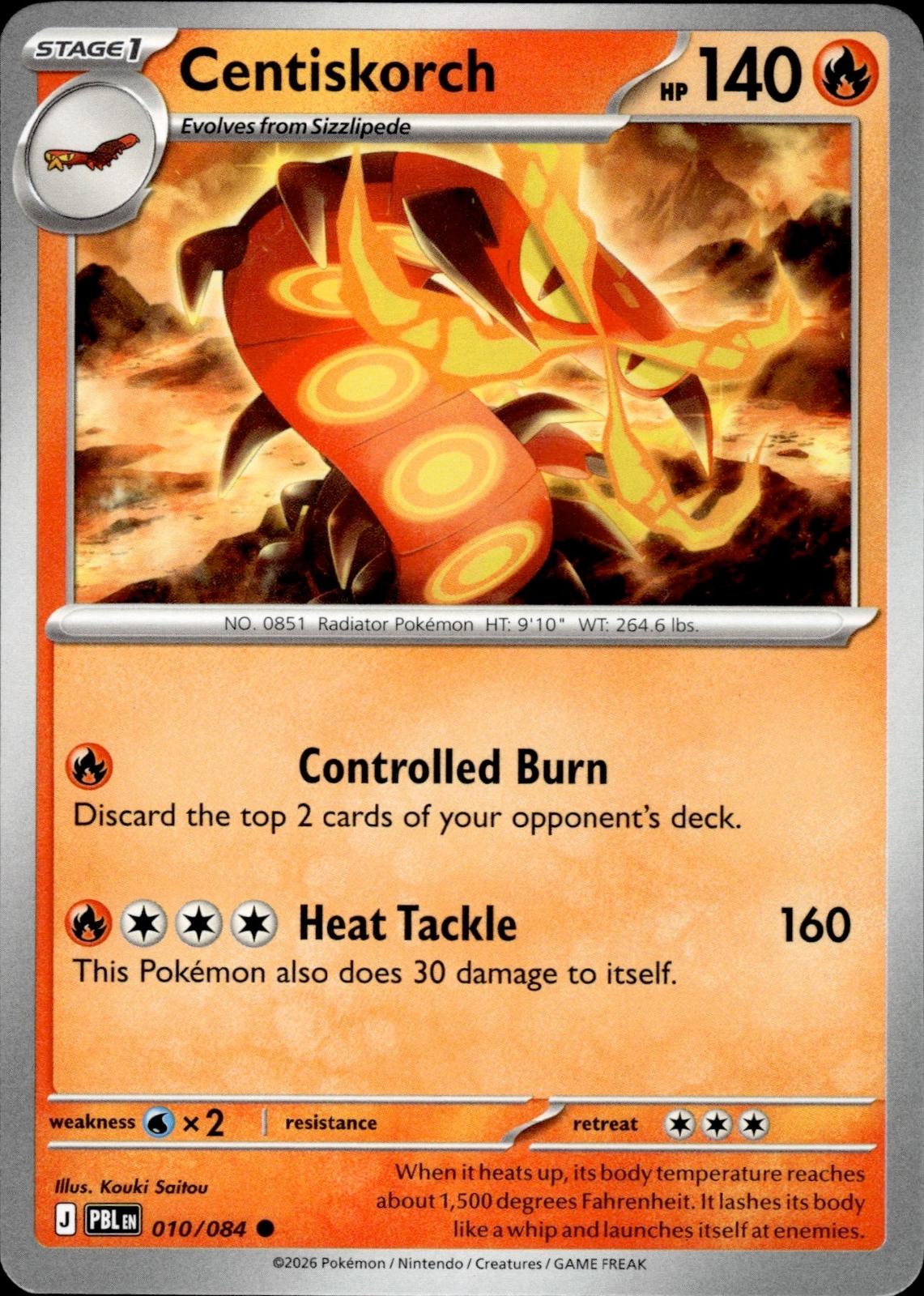 Centiskorch ME05: Pitch Black #010/084 Common, Reverse Holo