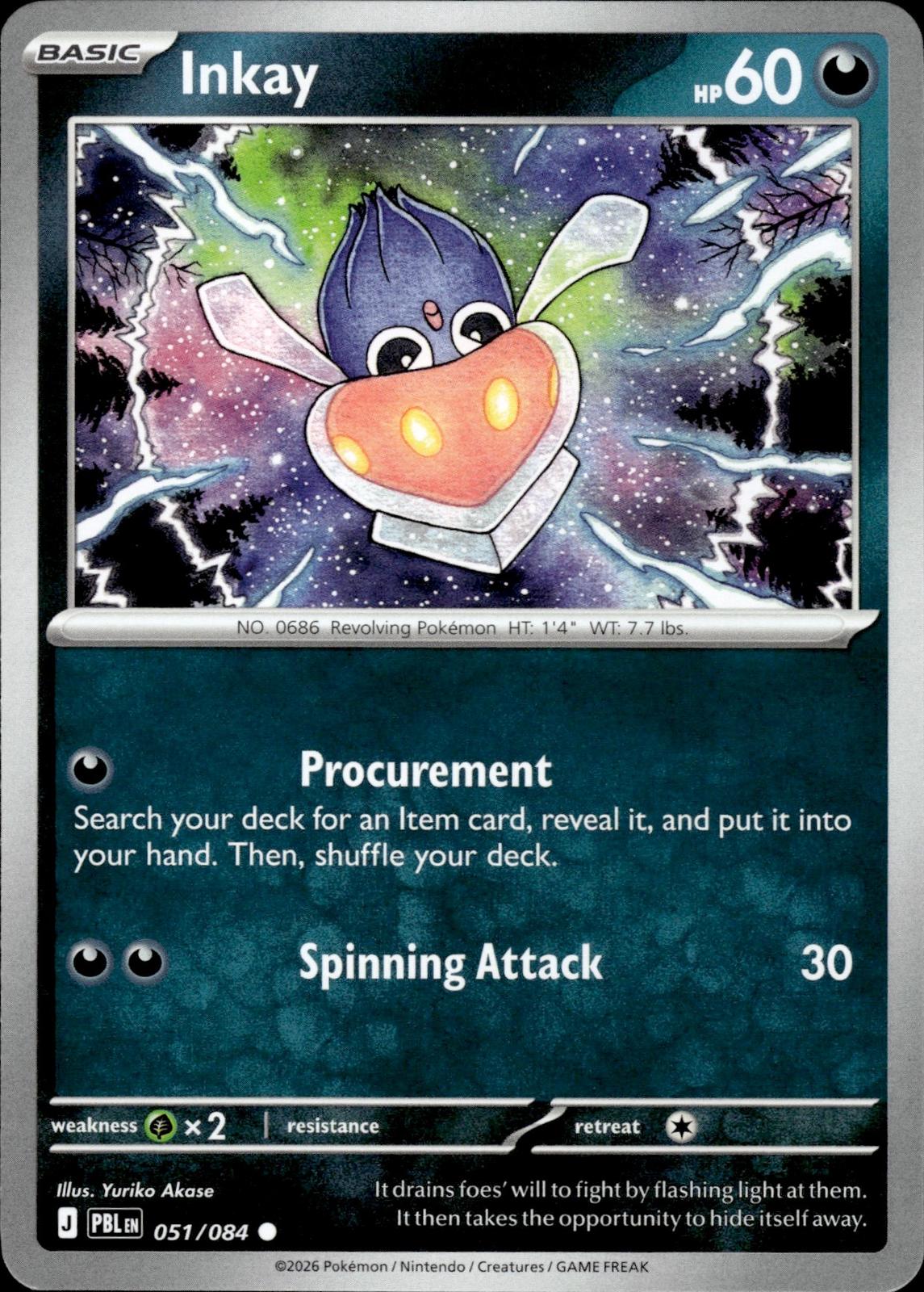 Inkay ME05: Pitch Black #051/084 Common, Reverse Holo