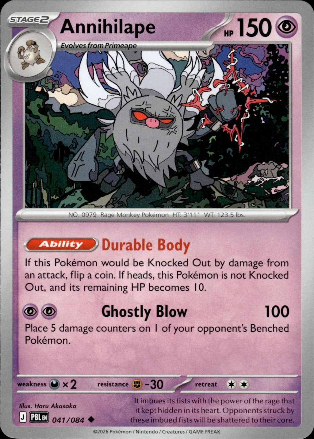 Annihilape ME05: Pitch Black #041/084 Uncommon, Reverse Holo
