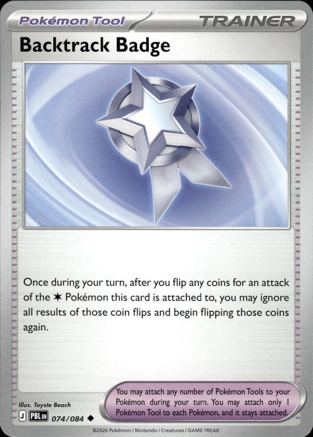 Backtrack Badge ME05: Pitch Black #074/084 Uncommon, Reverse Holo