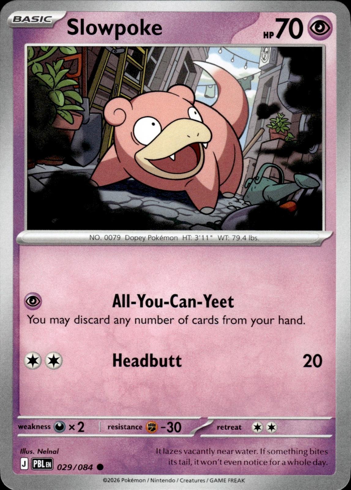 Slowpoke ME05: Pitch Black #029/084 Common, Reverse Holo