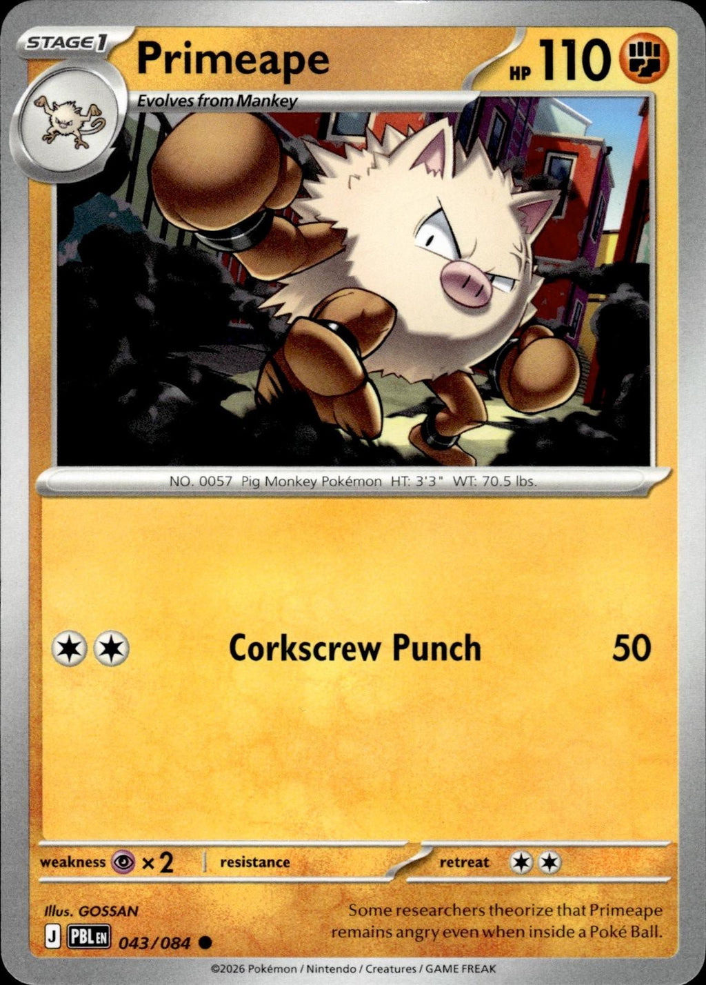 Primeape ME05: Pitch Black #043/084 Common