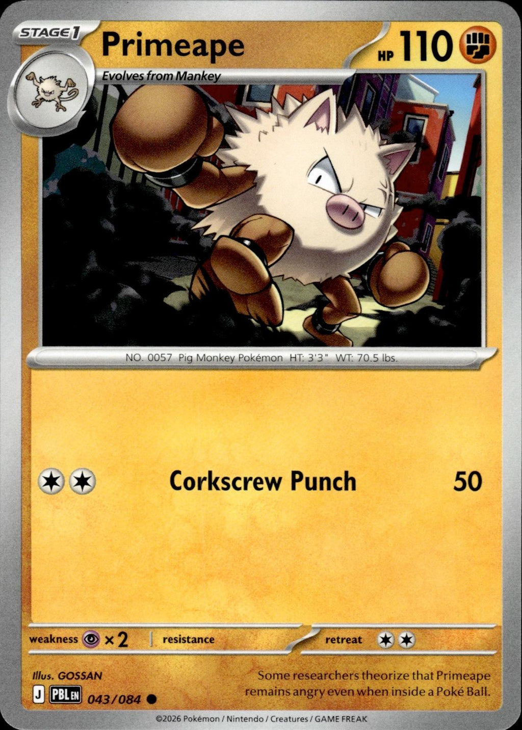 Primeape ME05: Pitch Black #043/084 Common
