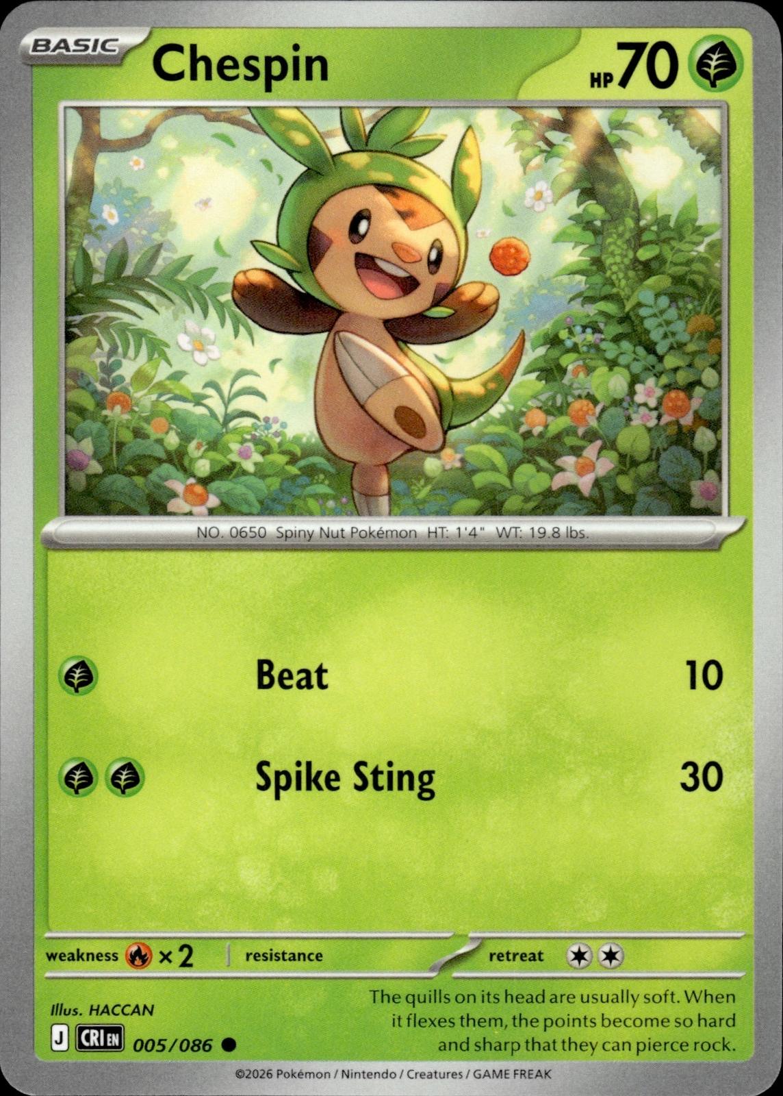 Chespin ME04: Chaos Rising #005/086 Common