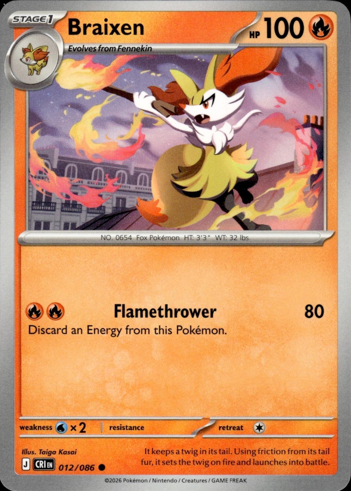 Braixen ME04: Chaos Rising #012/086 Common