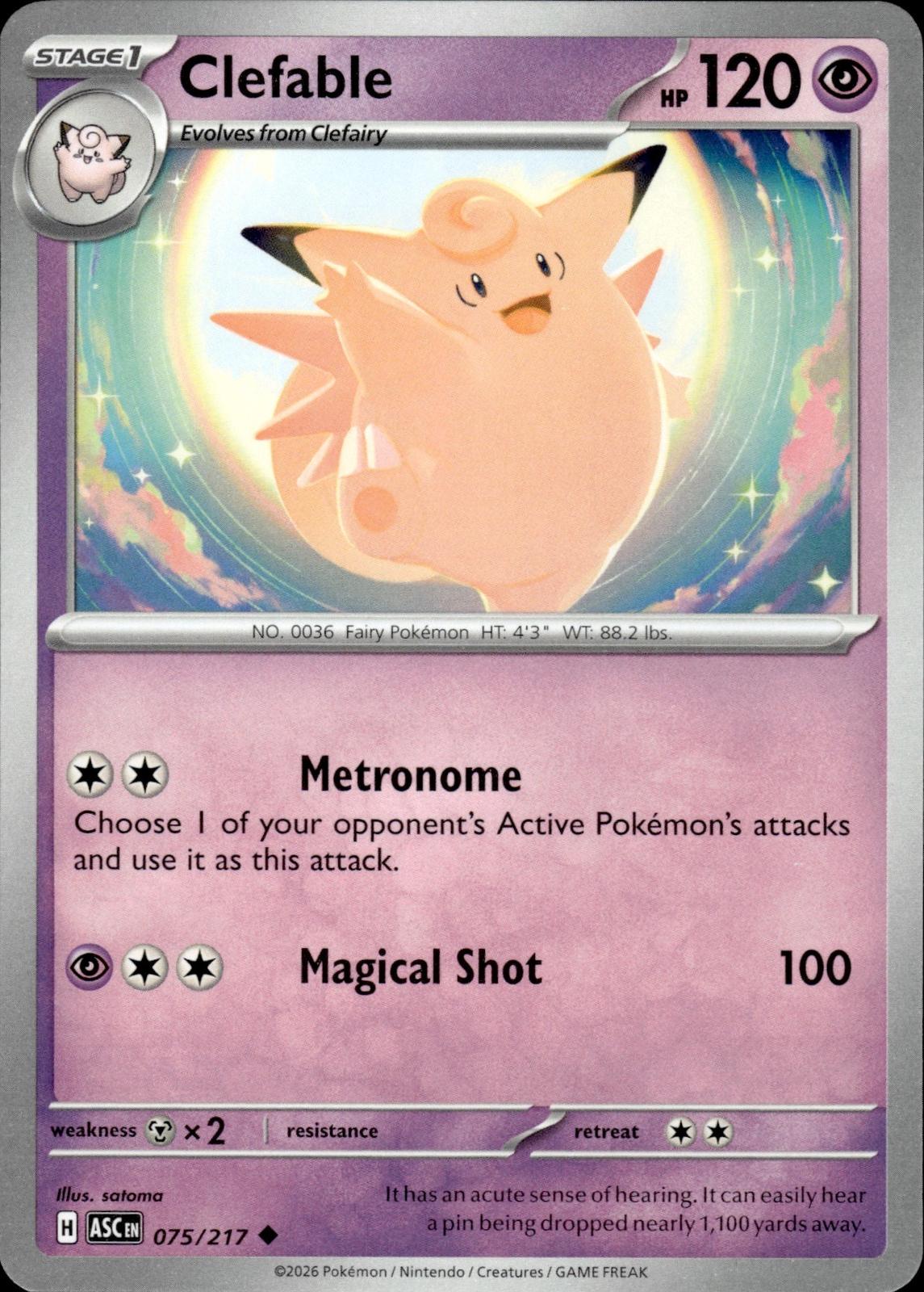 Clefable ME: Ascended Heroes #075/217 Uncommon
