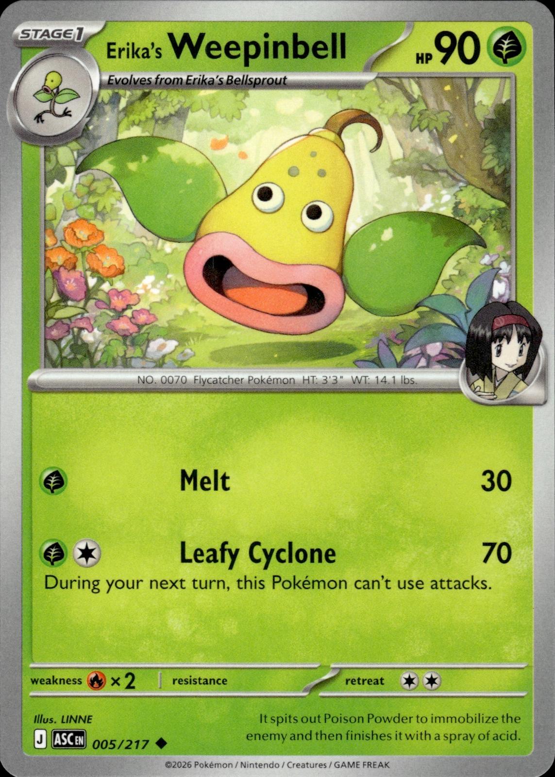 Erika's Weepinbell ME: Ascended Heroes #005/217 Uncommon