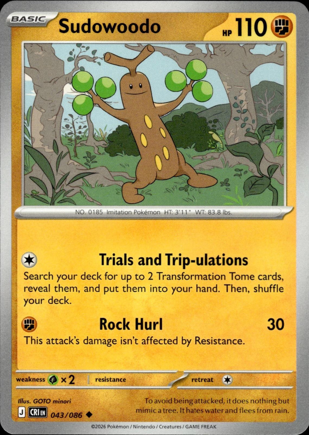 Sudowoodo ME04: Chaos Rising #043/086 Uncommon