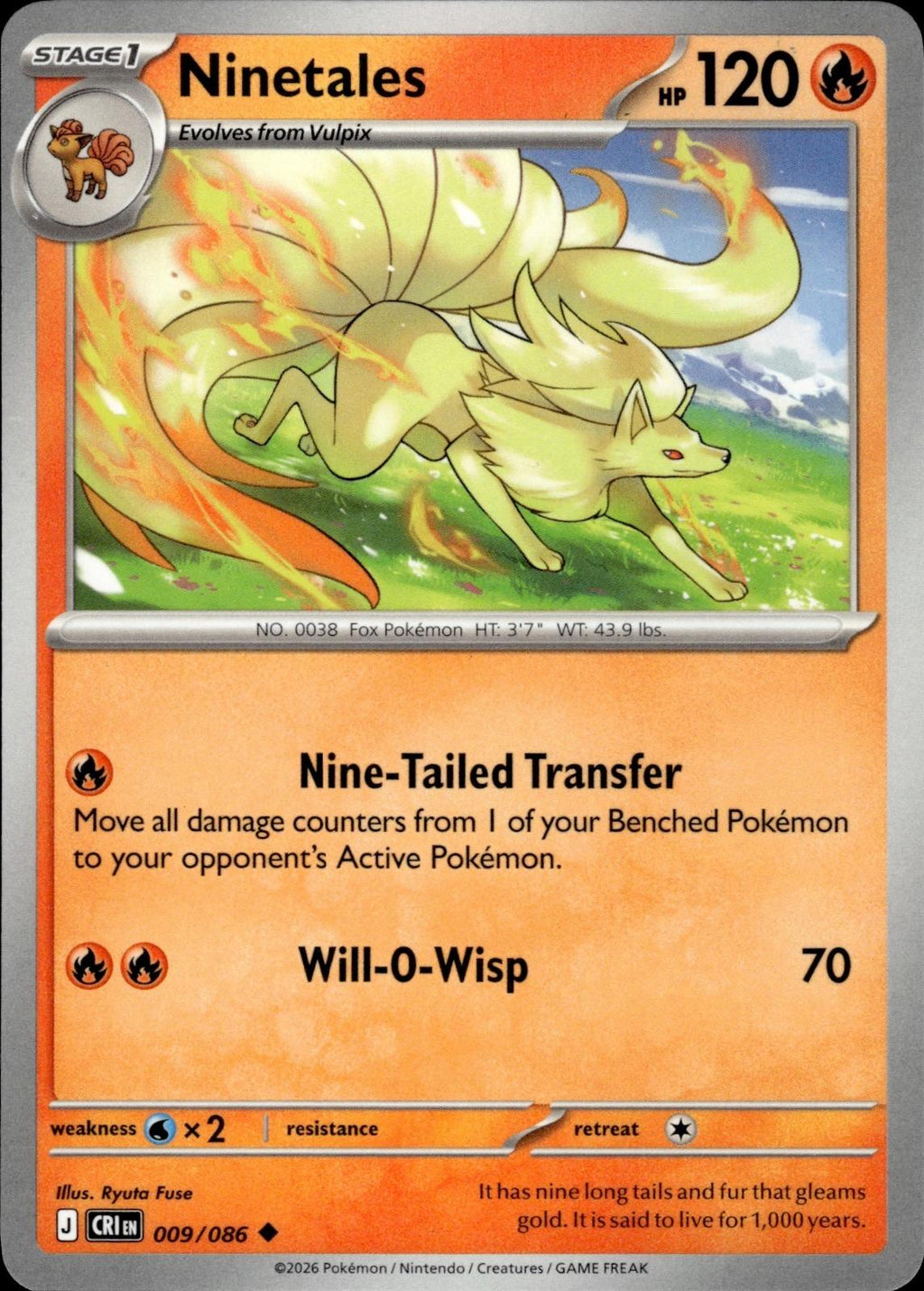 Ninetales ME04: Chaos Rising #009/086 Uncommon