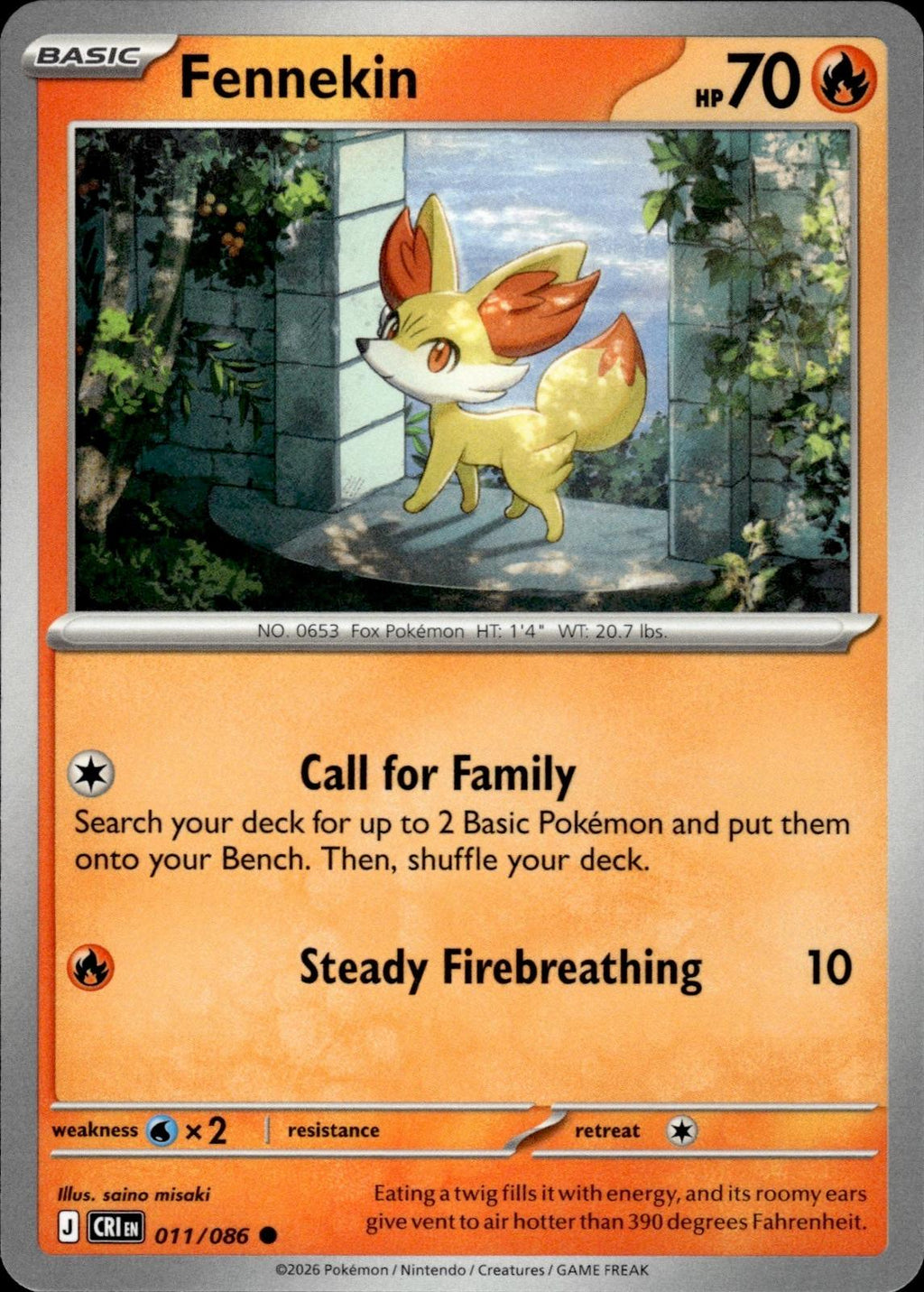 Fennekin ME04: Chaos Rising #011/086 Common