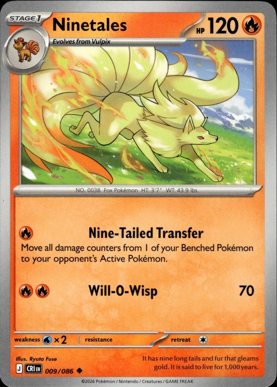 Ninetales ME04: Chaos Rising #009/086 Uncommon