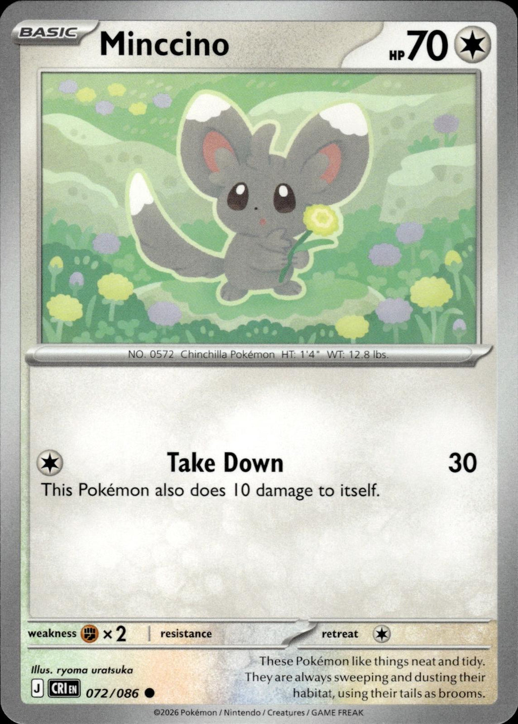 Minccino ME04: Chaos Rising #072/086 Common, Reverse Holo