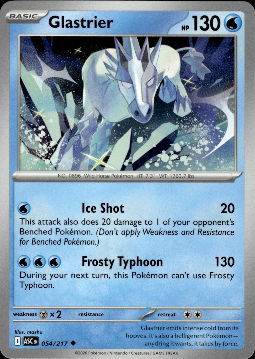 Glastrier ME: Ascended Heroes #054/217 Uncommon