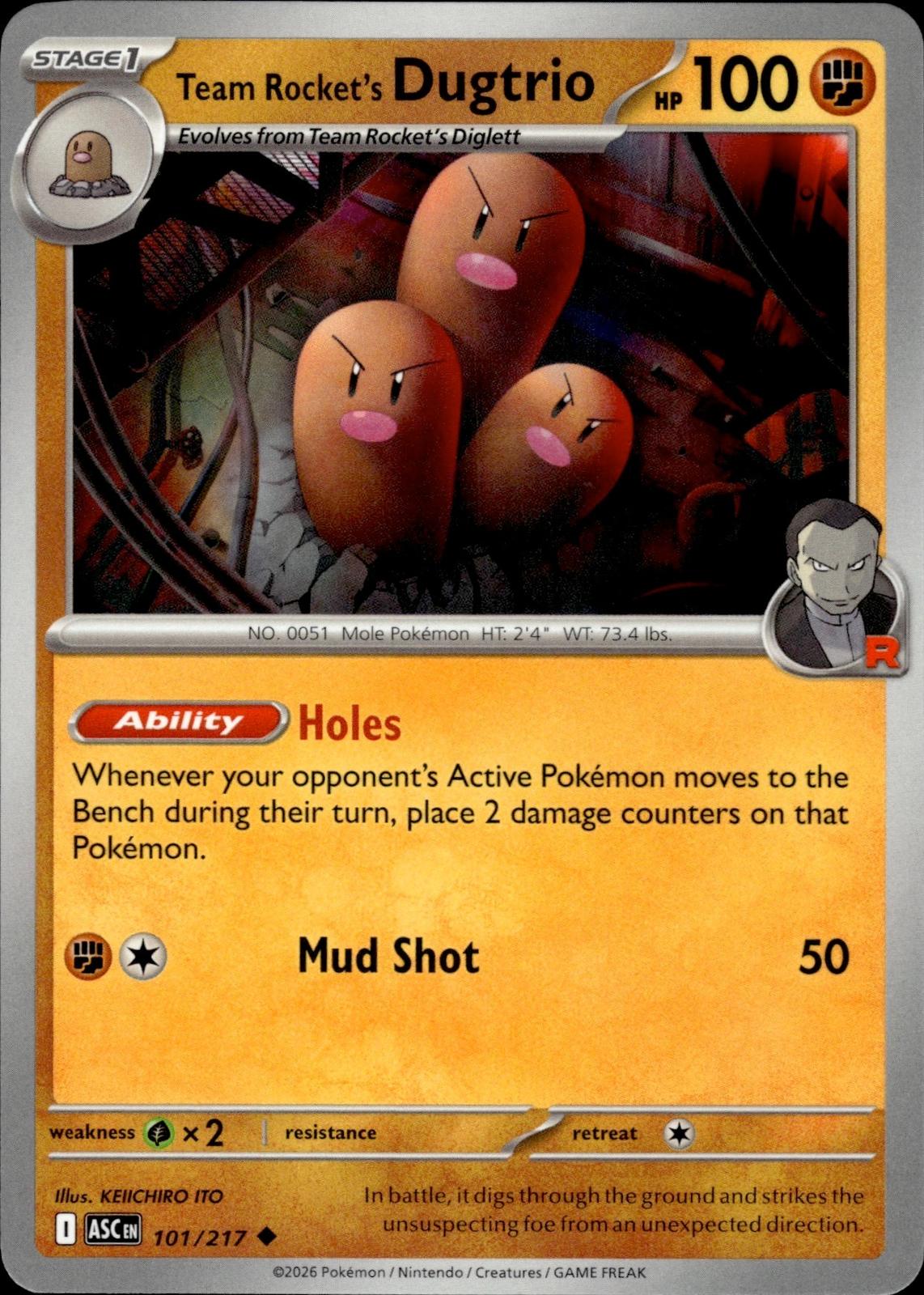 Team Rocket's Dugtrio ME: Ascended Heroes #101/217 Uncommon