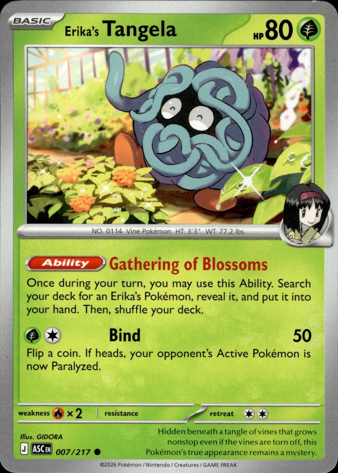 Erika's Tangela ME: Ascended Heroes #007/217 Common