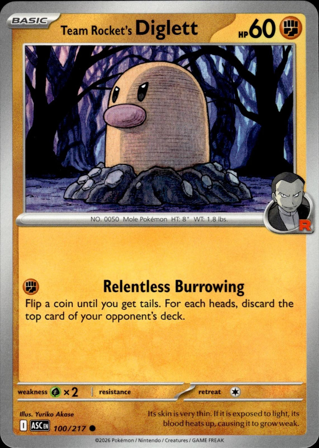 Team Rocket's Diglett ME: Ascended Heroes #100/217 Common