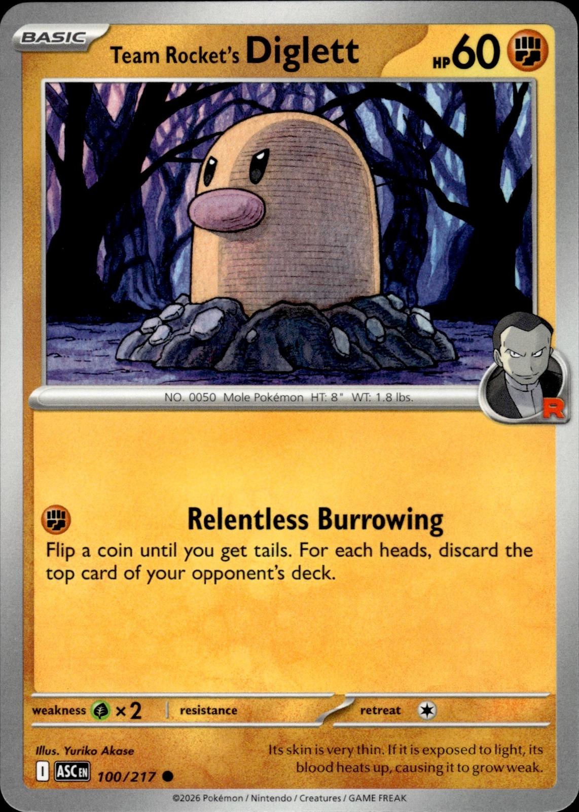 Team Rocket's Diglett ME: Ascended Heroes #100/217 Common