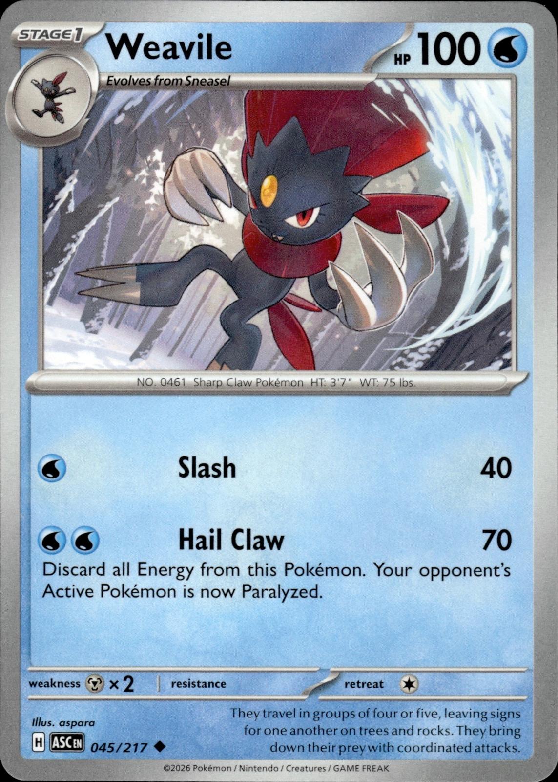 Weavile ME: Ascended Heroes #045/217 Uncommon