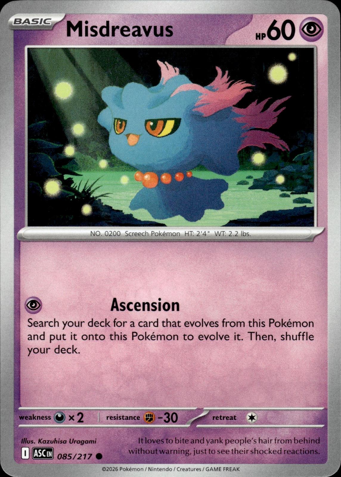 Misdreavus ME: Ascended Heroes #085/217 Common