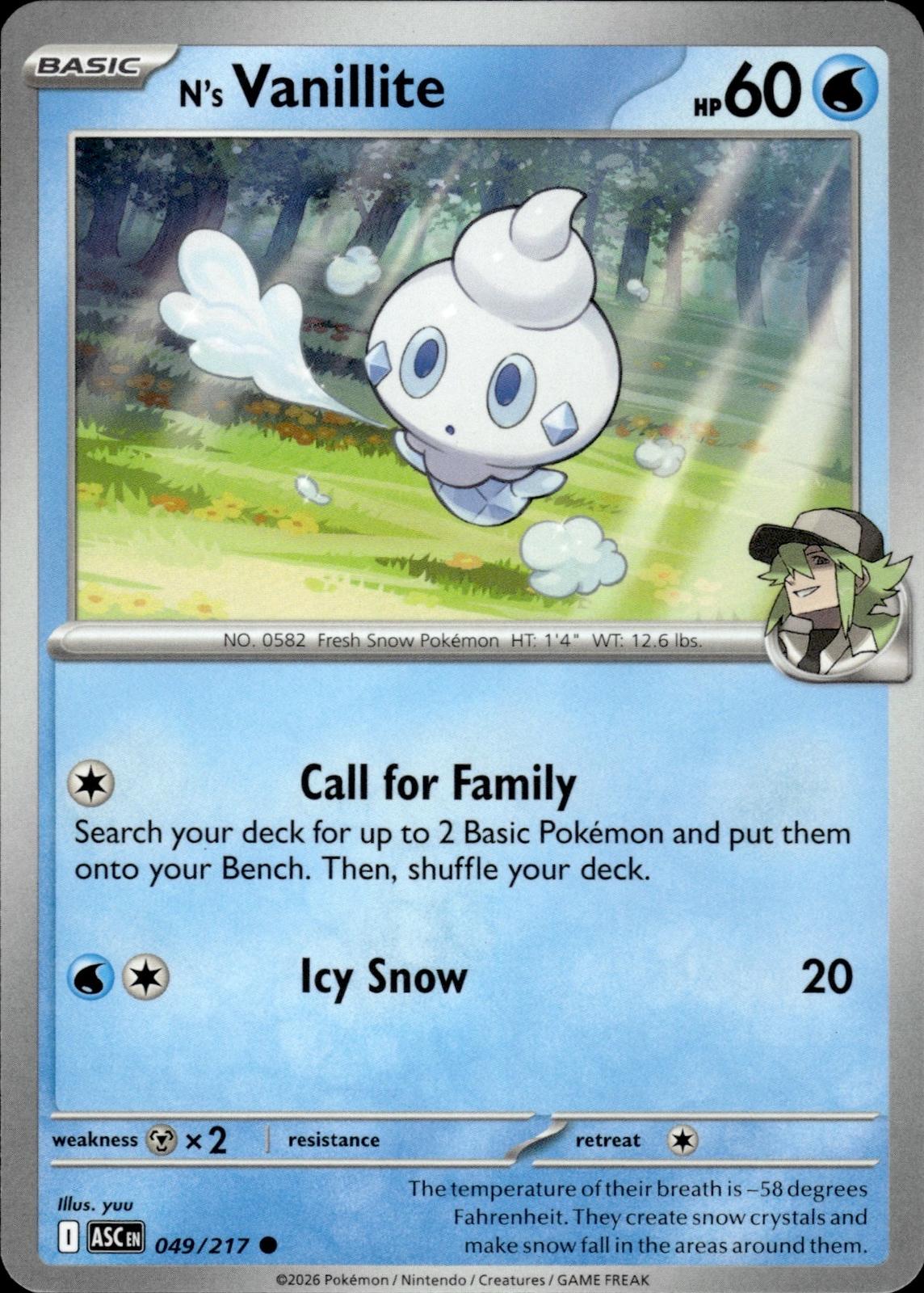 N's Vanillite ME: Ascended Heroes #049/217 Common
