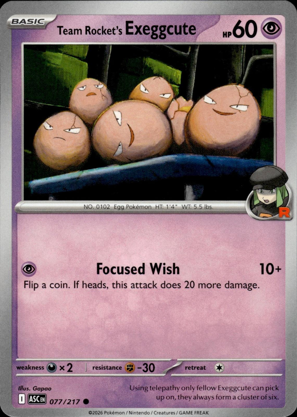 Team Rocket's Exeggcute ME: Ascended Heroes #077/217 Common