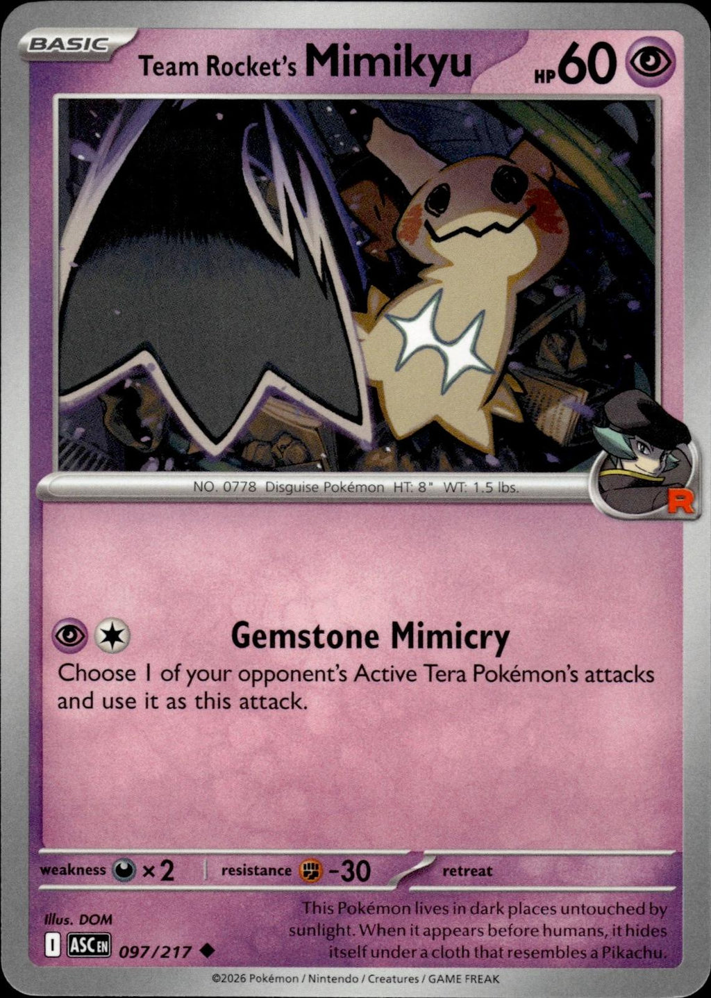 Team Rocket's Mimikyu ME: Ascended Heroes #097/217 Uncommon